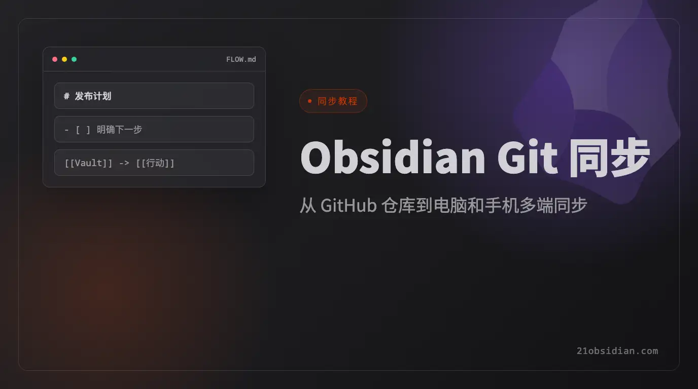 Obsidian Git Sync Tutorial: GitHub Backup, Plugin Setup, and Multi-device Pull Workflow