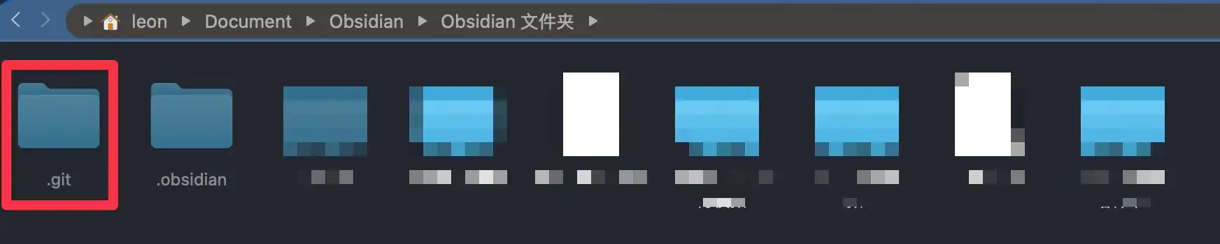 Hidden .git folder in the Obsidian vault