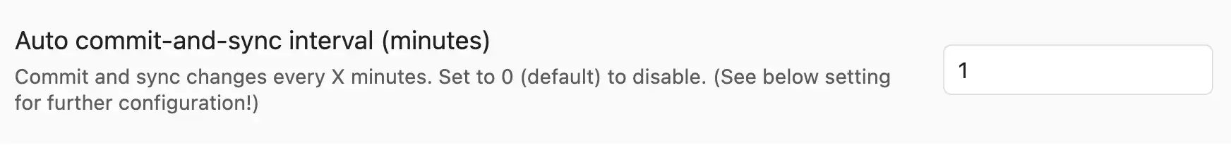 Auto commit and sync interval setting