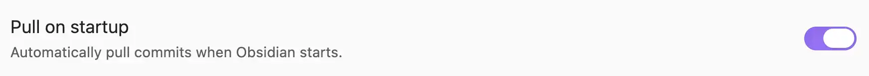 Pull on startup setting