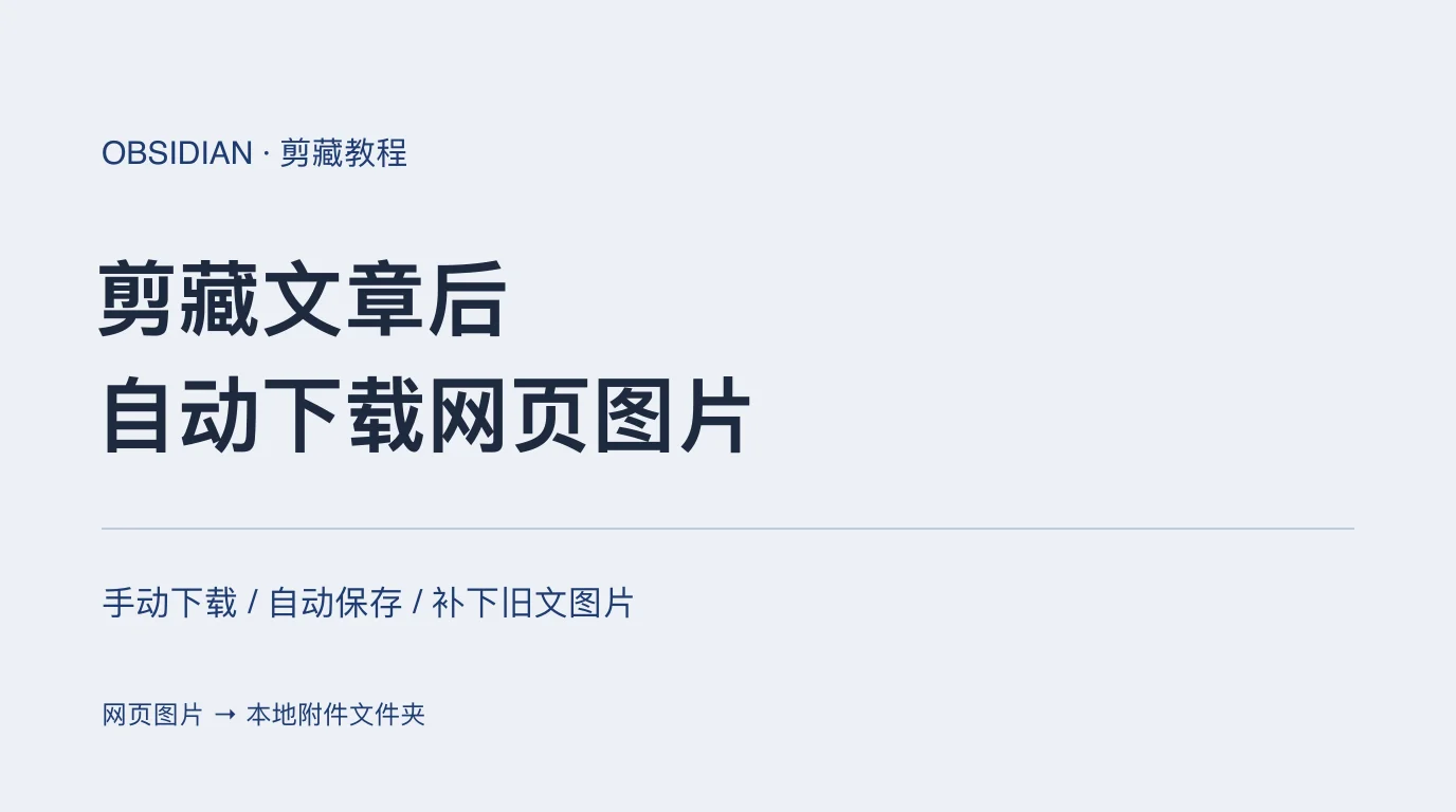 Obsidian 剪藏文章后自动下载网页图片的方法