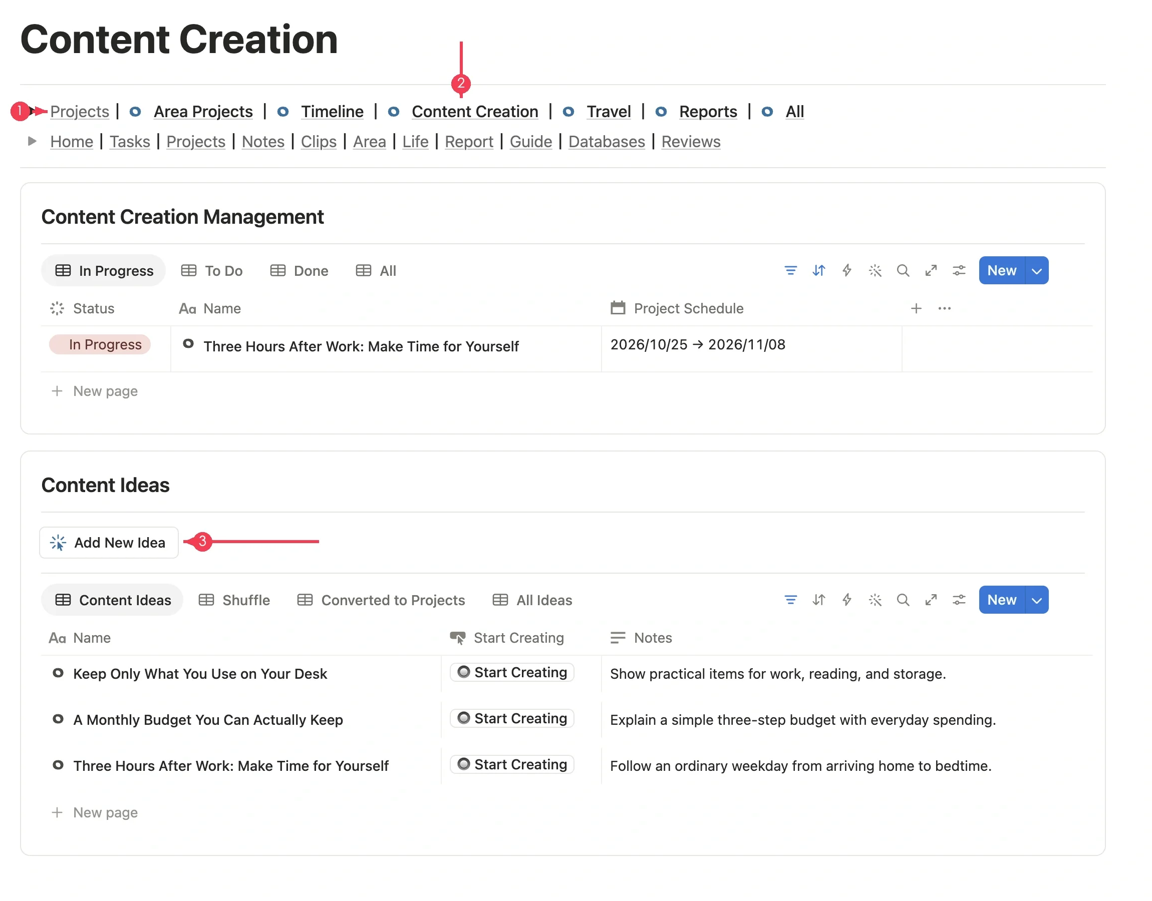 Click the Add New Idea button