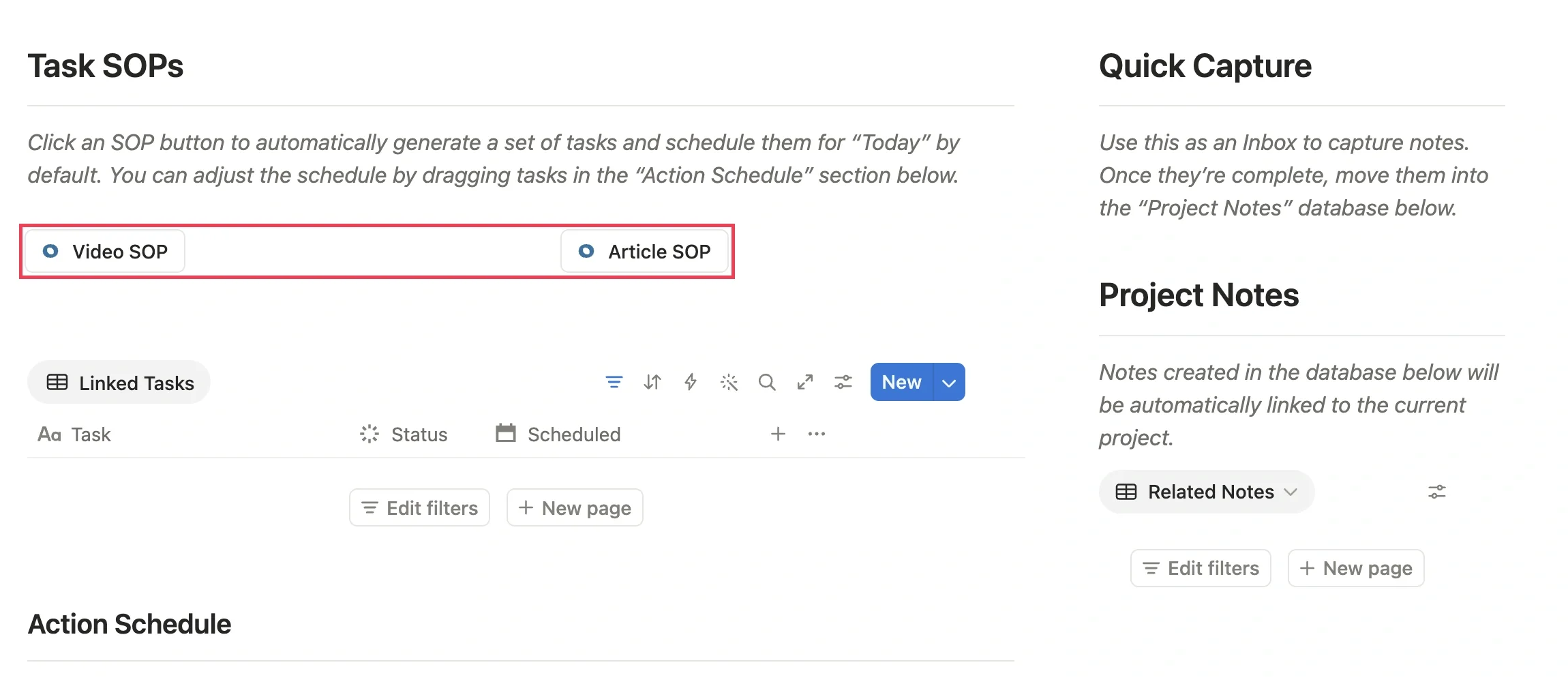 Choose Video SOP or Article SOP type