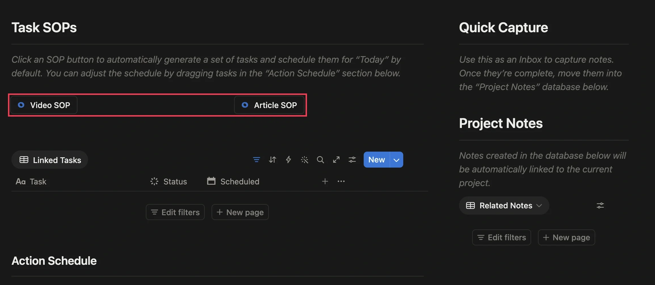 Choose Video SOP or Article SOP type