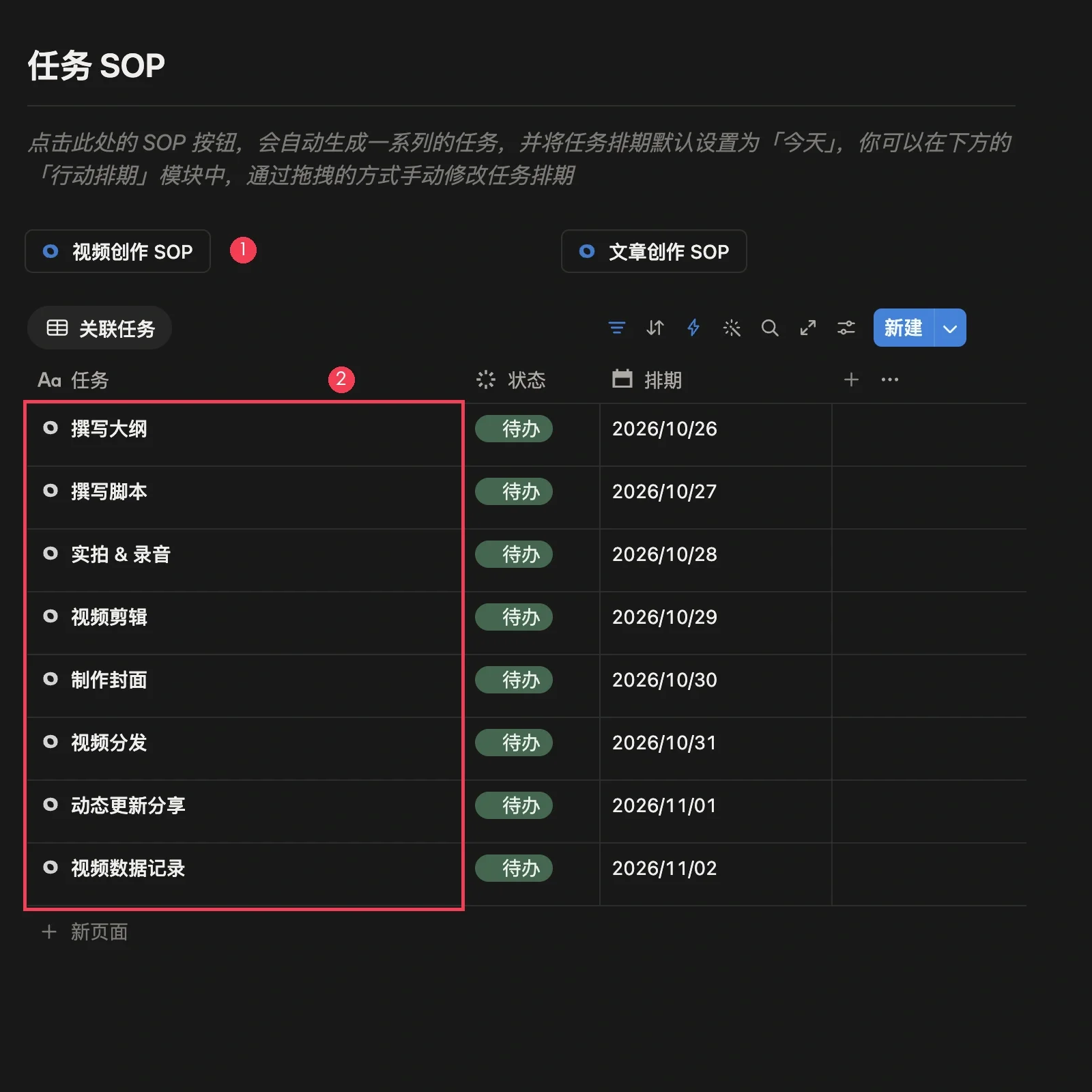 自动生成的视频创作任务