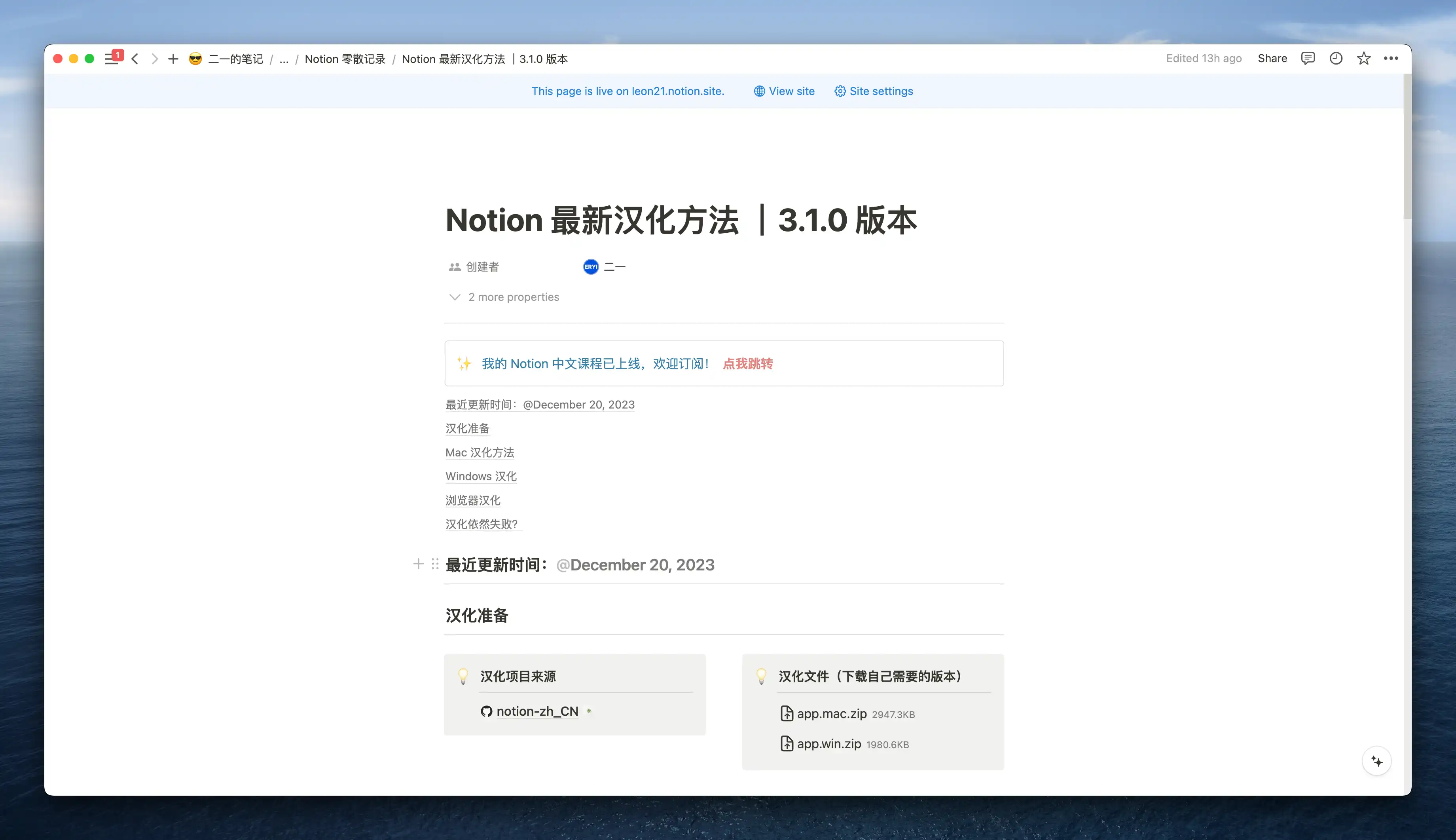 Notion 2023 年度更新回顾：官方年度总结与汉化 3.1.0