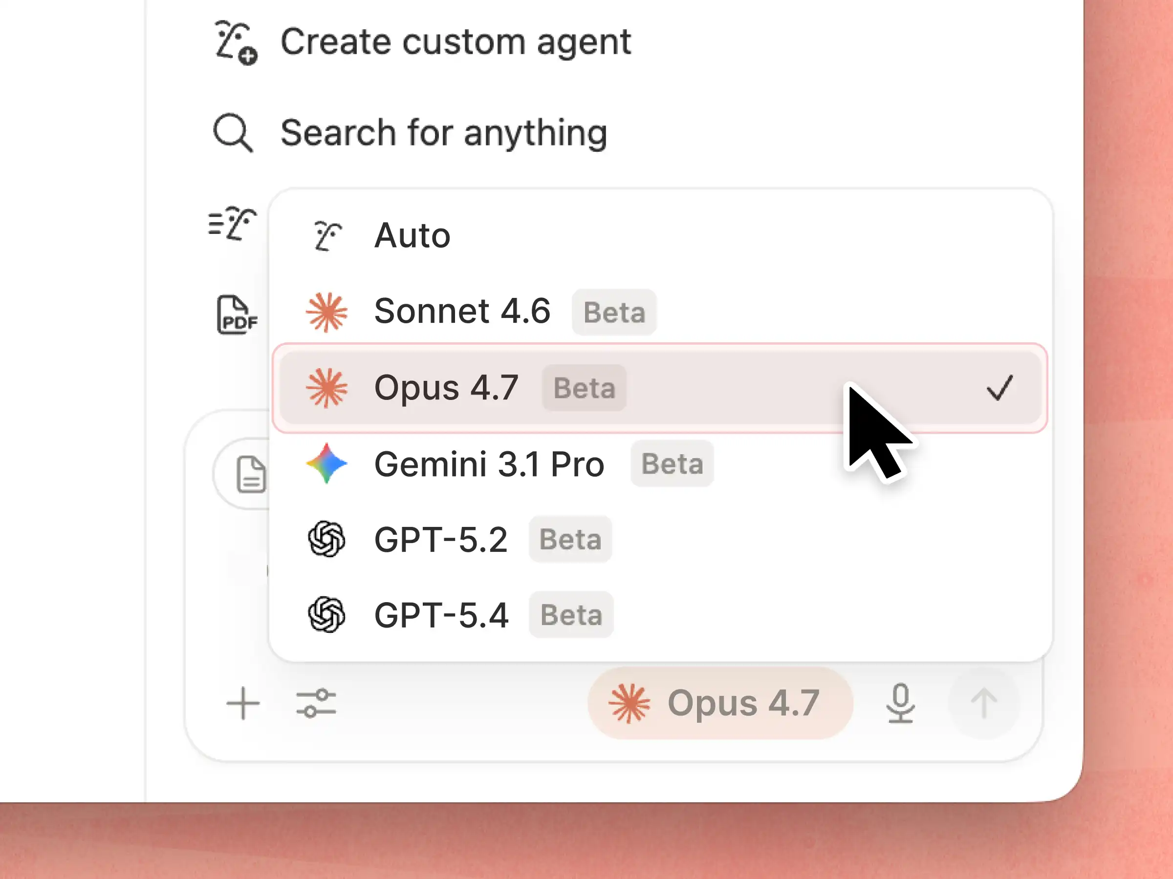 Notion AI 模型选择器中的 Opus 4.7