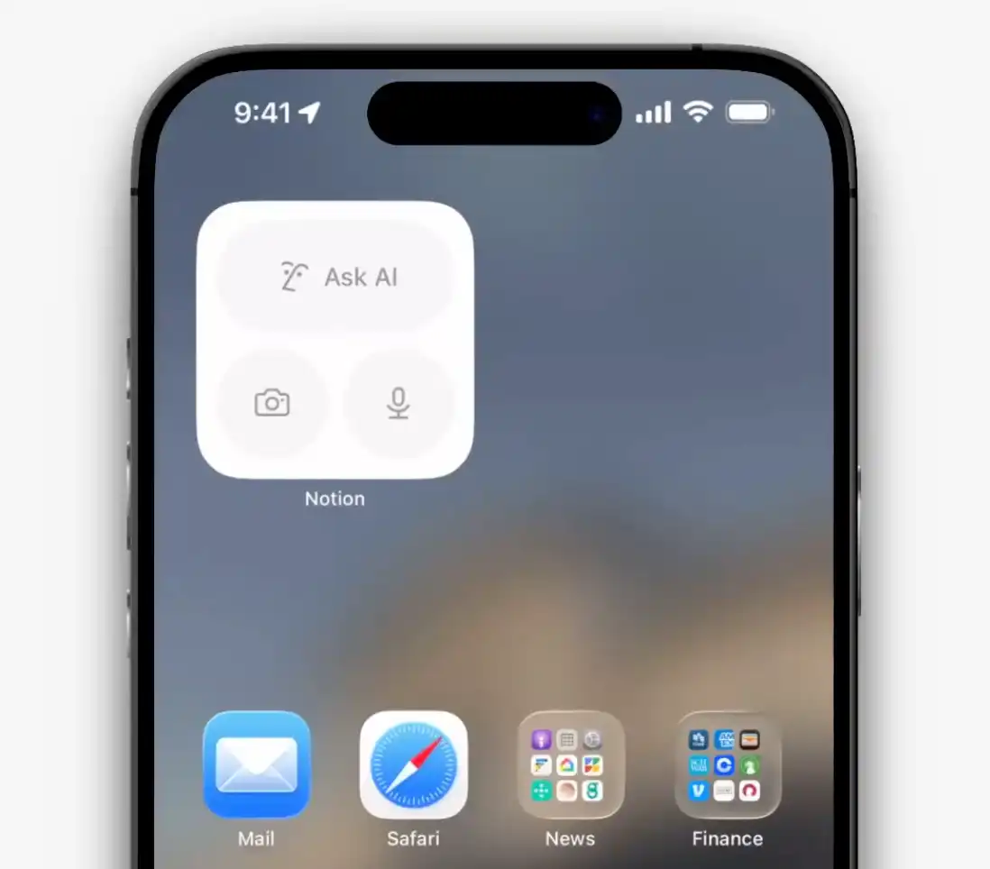 Notion iOS 小组件快捷入口