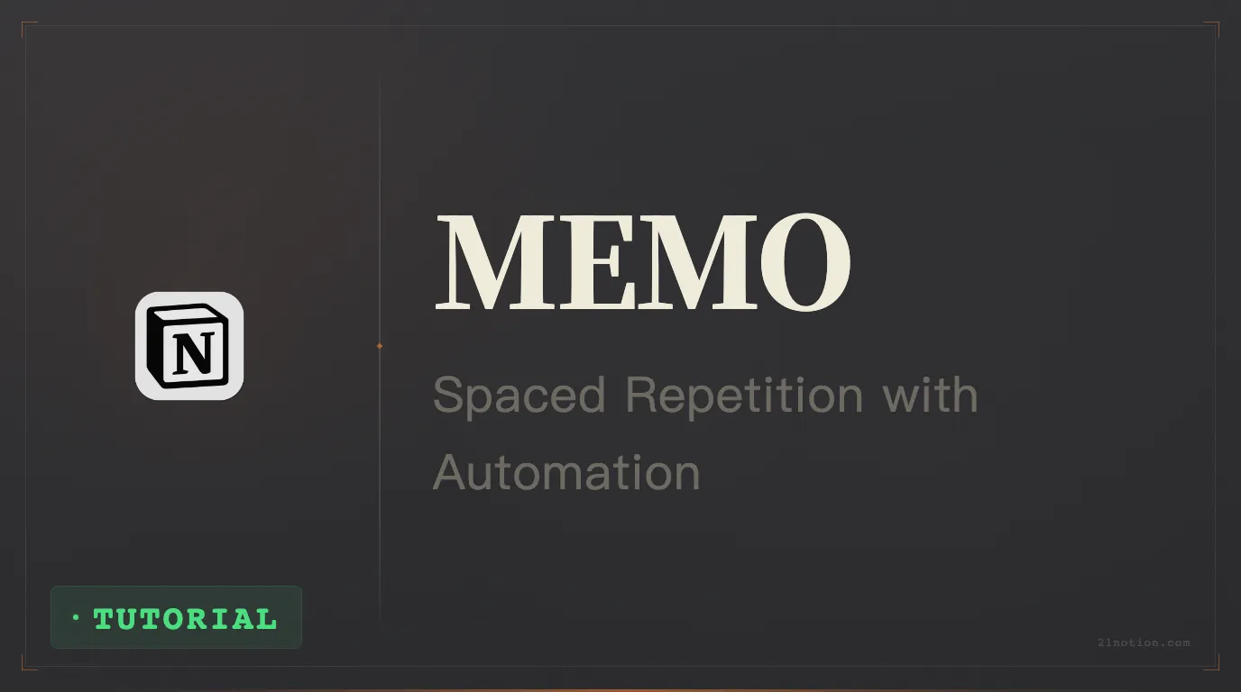 Notion Automation Tips: Build Auto Spaced Repetition Tasks with Function Variables